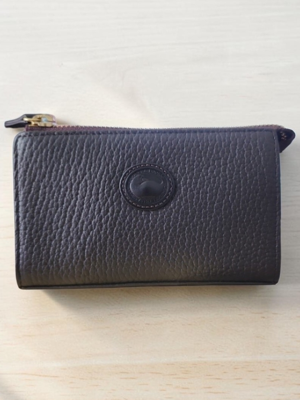 Dooney & Bourke Brown Pebbled Leather Zip Wallet